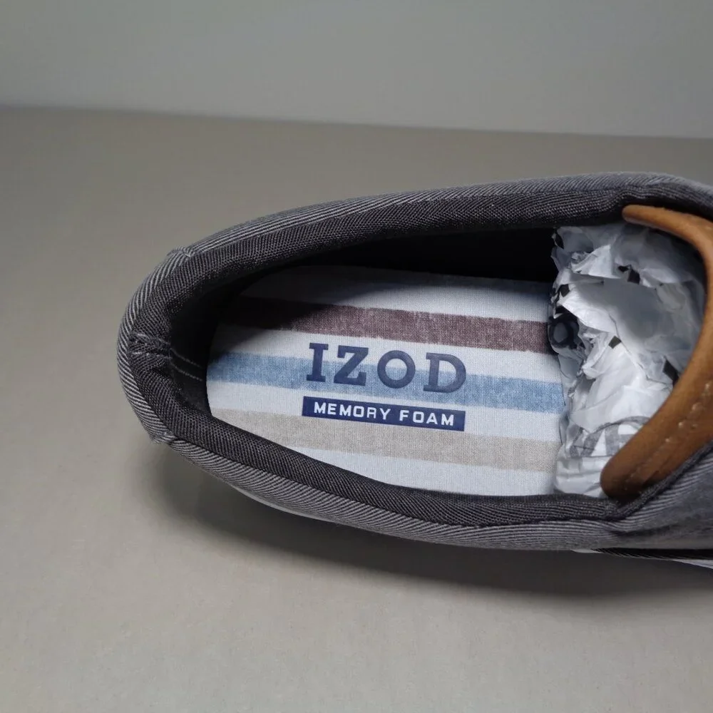 Izod Size 9 M / RANGLEY / Gray / Canvas / Casual Deck Sneakers / New Men's Shoes